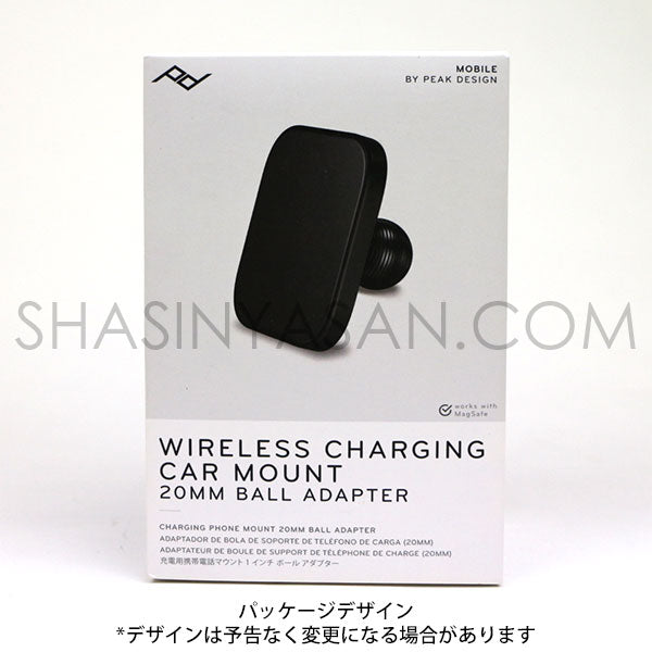 ピークデザイン M-CM-AF-BK-2 ワイヤレスチャージングカーマウント 20mmボールアダプター Qi2