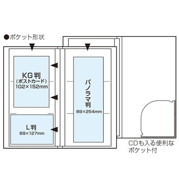 ナカバヤシ PHL-1036-R フォトグラフィリア L判 3段 360枚 レッド
