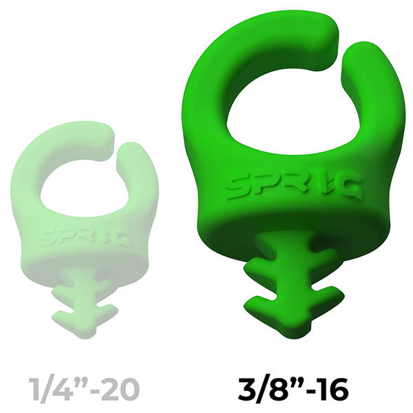 スプリッグ Sprig S3PK-1438-G ケーブルホルダー 1/4インチネジ穴用2個+3/8インチネジ穴用1個入 グリーン