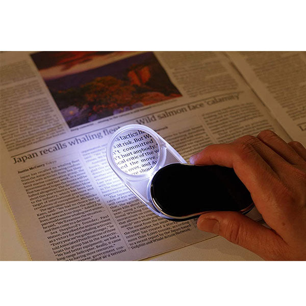 ビクセン ルーペ LEDポケット 35 照明付き拡大鏡 3.5倍 ピアノブラック
