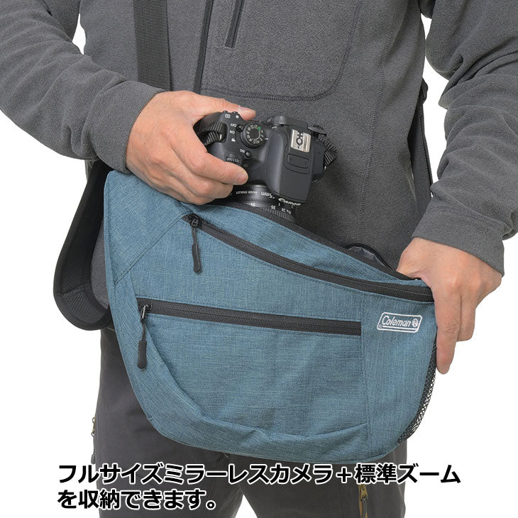 エツミ VCO-8741 コールマン カメラショルダーバッグSLR メランジブルー