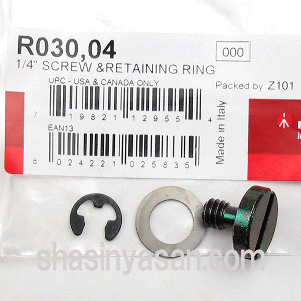 マンフロット スペアパーツ R030.04 1/4" SCREW & RETAINING RING ※欠品:ご注文後、約3ヶ月かかります
