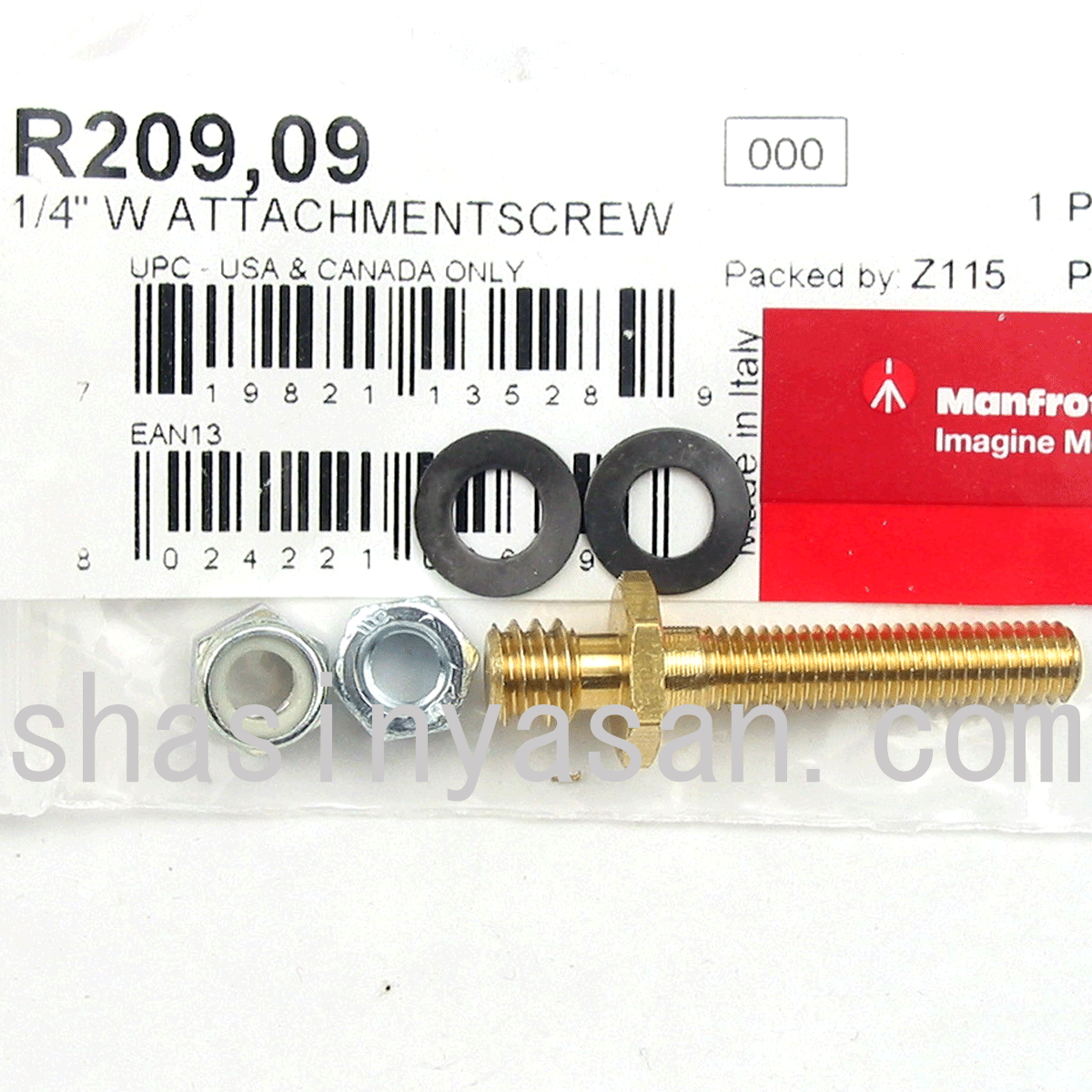 マンフロット スペアパーツ R209.09 1/4インチ W ATTACHMENT SCREW ※欠品:ご注文後、約3ヶ月かかります