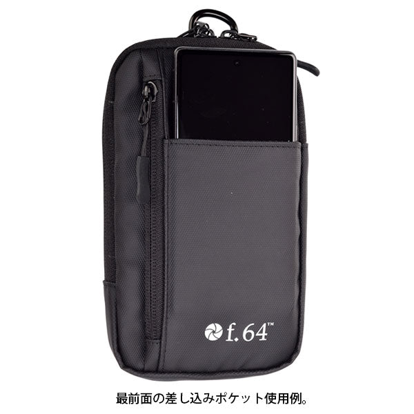 エツミ f.64 VF64SP-2CBK スリム型スマートポーチ カーボンブラック