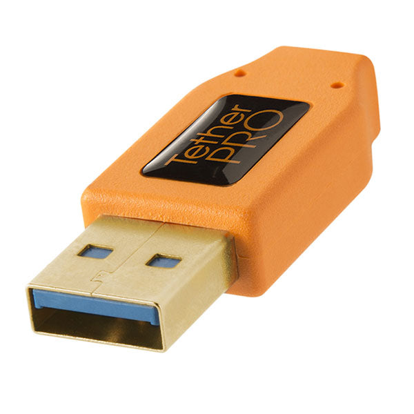 テザーツールズ CU61RT15-ORG テザープロ USB3.0スーパースピード マイクロBライトアングルケーブル 4.6m オレンジ ※欠品：ご注文後、約1.5ヶ月かかます