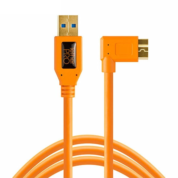 テザーツールズ CU61RT15-ORG テザープロ USB3.0スーパースピード マイクロBライトアングルケーブル 4.6m オレンジ ※欠品：ご注文後、約1.5ヶ月かかます