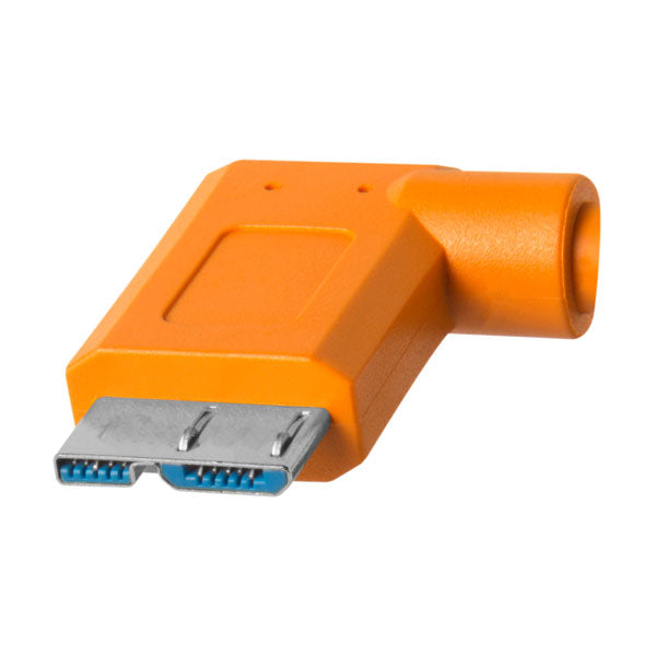 テザーツールズ CUC33R15-ORG テザープロ USBケーブル USB-C to 3.0 Micro-B Right Angle 4.6m オレンジ