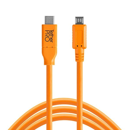 テザーツールズ CUC2515-ORG テザープロ USBケーブル USB-C to 2.0 Micro-B 5-Pin 4.6m オレンジ