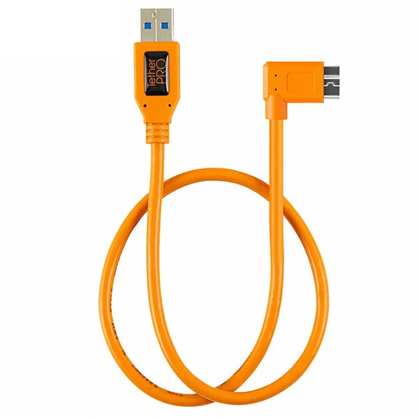 テザーツールズ CU61RT02-ORG テザープロ ライト アングル アダプター USB 3.0 to USB 3.0 micro-B 5-pin オレンジ