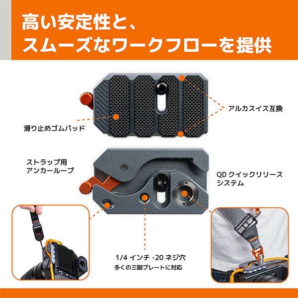 《8月21日発売予定》 テザーツールズ TG-LLPLUS テザーガード レバーロックプラス トライポッド プレート シルバー/オレンジ 【予約】