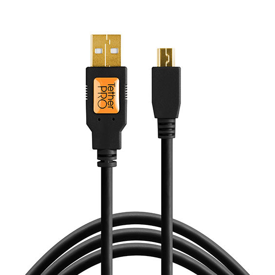 テザーツールズ CU5450 テザープロ USB2.0ケーブル USB-A → USBミニB5ピン ブラック