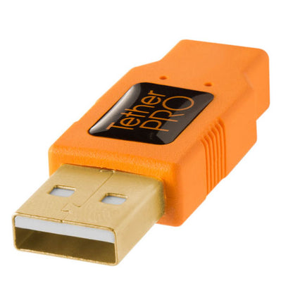 テザーツールズ CU5451 テザープロ USB2.0ケーブル USB-A → USBミニB5ピン オレンジ
