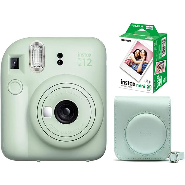 【フィルム20枚・専用ケース付き】 フジフイルム チェキ instax mini 12 ミントグリーン