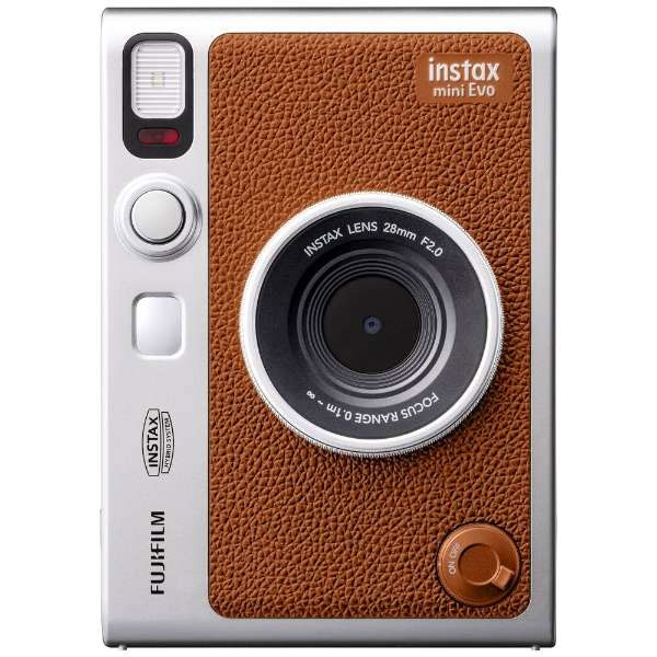 フジフイルム チェキ instax mini Evo BROWN ハイブリッドインスタントカメラ ※同一お届け先につき、各色あわせて1台まで