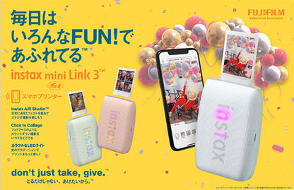 フジフイルム チェキ instax mini Link 3 スマホプリンター クレイホワイト 期間限定フィルム10枚付