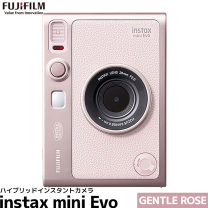 フジフイルム チェキ instax mini Evo GENTLE ROSE ハイブリッドインスタントカメラ