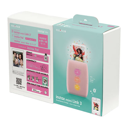 フジフイルム チェキ instax mini Link 3 instax Pal フィルムセット品 ローズピンク [数量限定]