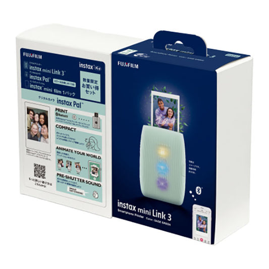 フジフイルム チェキ instax mini Link 3 instax Pal フィルムセット品 セージグリーン [数量限定]