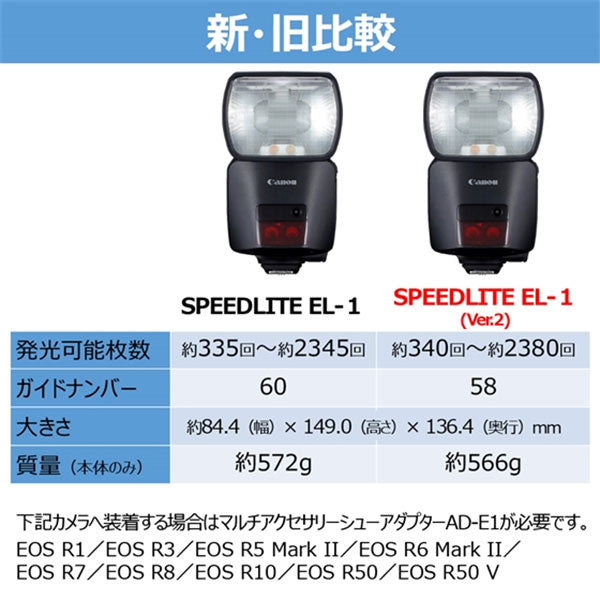 キヤノン ストロボ スピードライト EL-1（Ver.2） 7288C001※欠品：ご注文後、約1.5ヶ月かかります