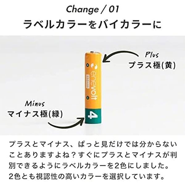 スリーアール EV9504 enevolt 充電池 950mAh 単4 エネボルト 4本セット