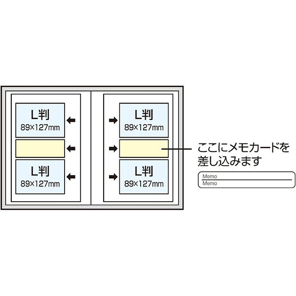 ナカバヤシ BPL-160-3-B 背丸ブック式・ポケットアルバム L判2段160枚 シルエットフラワー ブルー