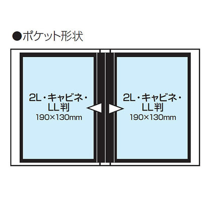 ナカバヤシ PH2L-1010-D フォトグラフィリア 2L判 1段100枚 ブラック