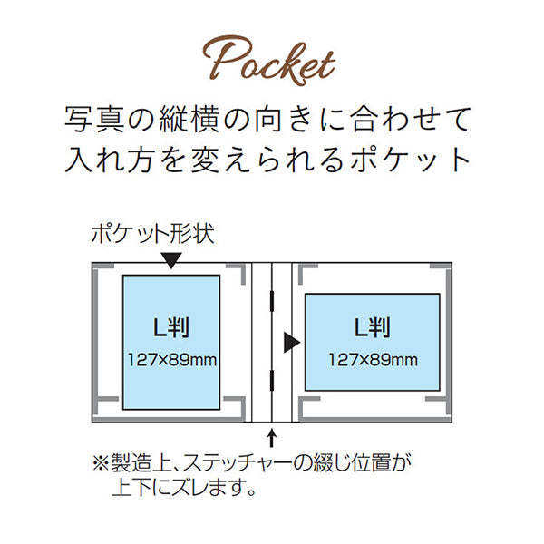 ナカバヤシ ア-SPL-120-DB スクエアアルバム 封筒付き L判12枚 ダークブルー