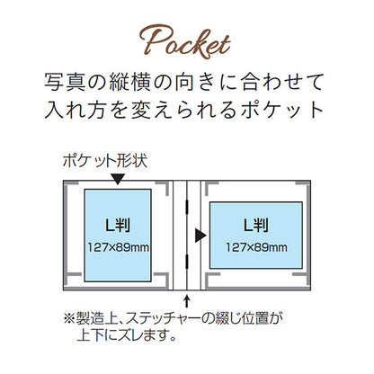 ナカバヤシ ア-SPL-120-DB スクエアアルバム 封筒付き L判12枚 ダークブルー