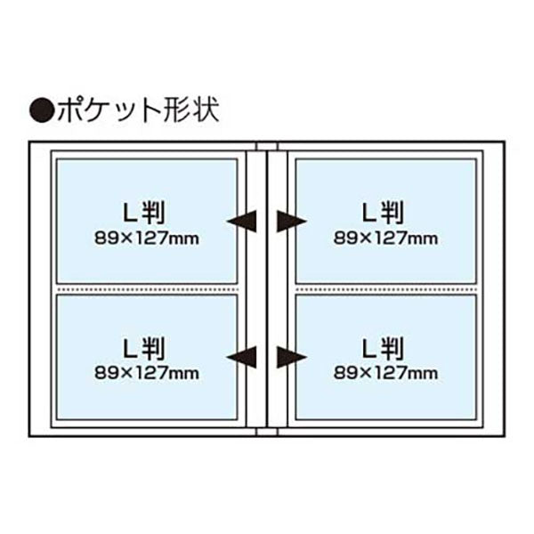 ナカバヤシ A-COPL-480-W コット 黒台紙フォトアルバム L判 横向き 48枚 ホワイト