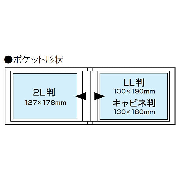 ナカバヤシ A-COP2L-240-W コット 黒台紙フォトアルバム 2L判横 24枚 ホワイト