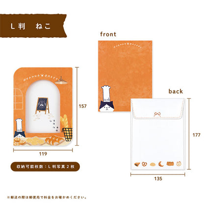 ナカバヤシ PSTC-L-101-1 フォトスタンドカード L判 2枚 ねこ