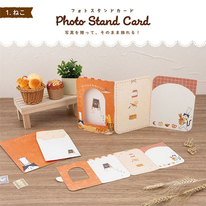 ナカバヤシ PSTC-L-101-1 フォトスタンドカード L判 2枚 ねこ