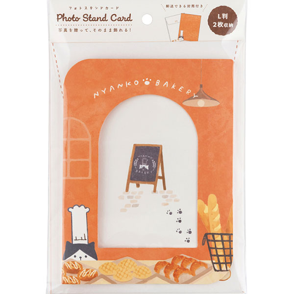 ナカバヤシ PSTC-L-101-1 フォトスタンドカード L判 2枚 ねこ