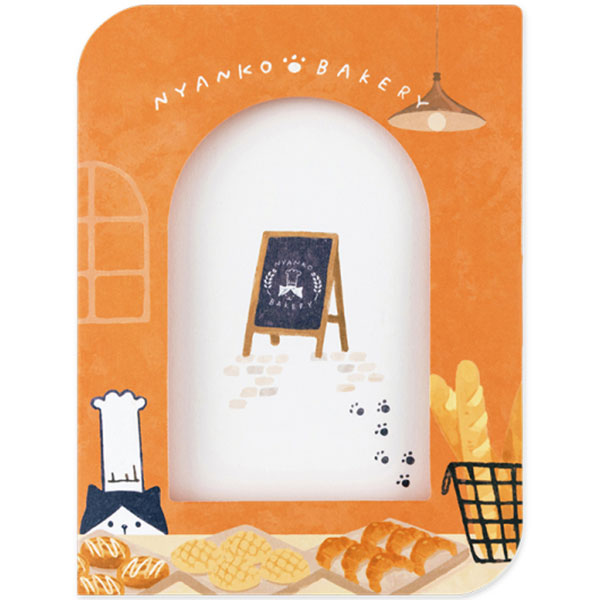 ナカバヤシ PSTC-L-101-1 フォトスタンドカード L判 2枚 ねこ