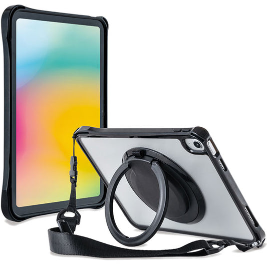 ナカバヤシ TBC-IP2502BK iPad用リングスタンド付き衝撃吸収ケース ブラック