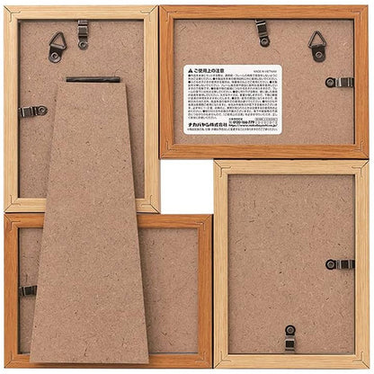 ナカバヤシ F-TMS-111-4-BR ツートン フォトフレーム L・チェキ 4面 ブラウン
