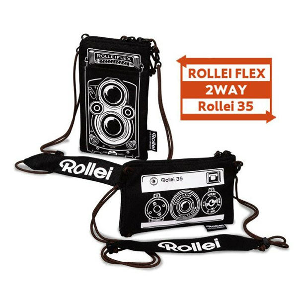 Rollei マルチポーチ ブラック [リバーシブルポーチ/スマホショルダー/ROLLEIFLEX/Rollei35]