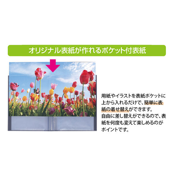 セキセイ PKH-7482-60 パックン ポストカードホルダー 高透明 ハガキ・KG 80枚 ブラック