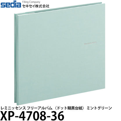 セキセイ XP-4708-36 レミニッセンス フリーアルバム 〈ドット糊黒台紙〉 ミントグリーン