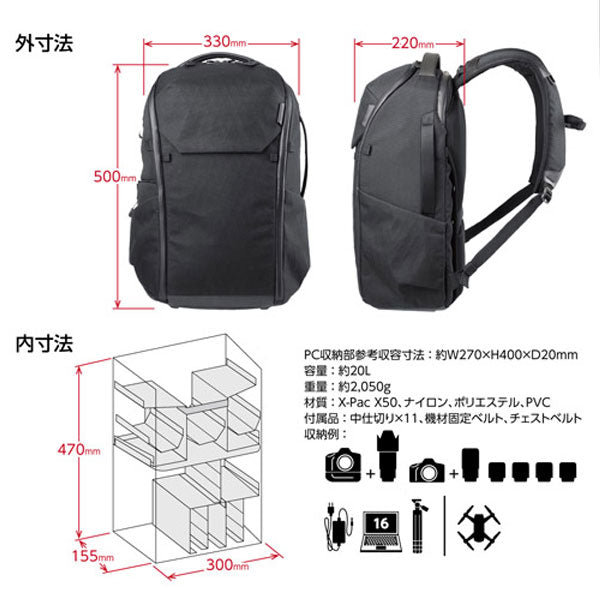 ハクバ SGWP23-FGBP20 GW-PRO フェイスゲートバックパック20 – 写真屋