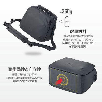 ハクバ SP-STSB6BK プラスシェル ストリーム ショルダーバッグ 6 ブラック