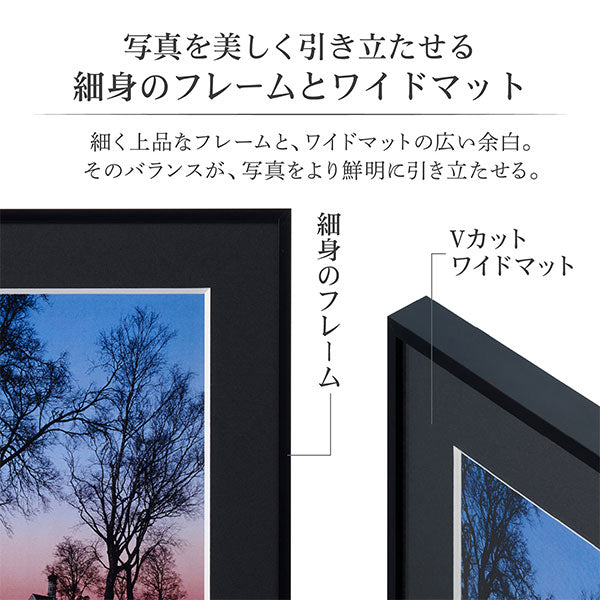 ハクバ HFA-03BK-2L アルミ額 2L判サイズ ブラック/ブラックマット