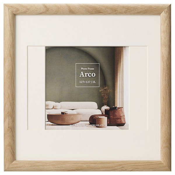 ハクバ FWAR-127NT フォトフレーム 木製 Arco 127×127mm ましかくサイズ ナチュラル