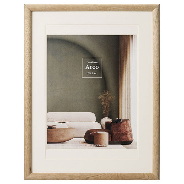 ハクバ FWAR-6NT フォトフレーム 木製 Arco 六切/A4サイズ ナチュラル