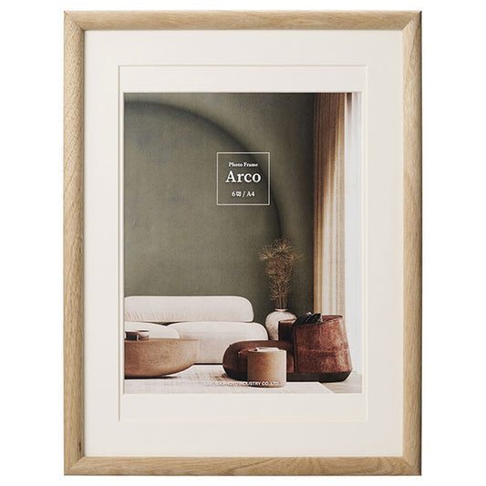 ハクバ FWAR-6NT フォトフレーム 木製 Arco 六切/A4サイズ ナチュラル