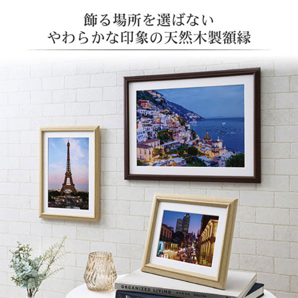 ハクバ FW-4-BRW4 木製額縁 FW-04 ワイド4切サイズ ブラウン