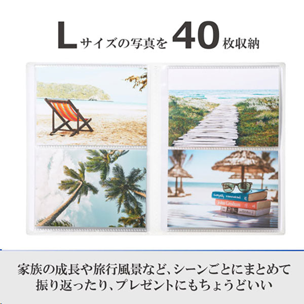 ハクバ APCPL40HKG Pポケットアルバム CP タテ位置 Lサイズ 40枚収納 飛行機雲