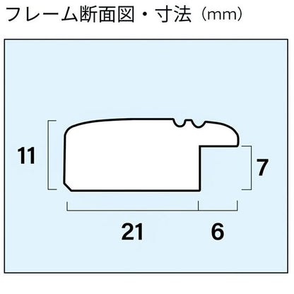 フジカラー YM-1 フォトフレーム 木製額縁 ワイド6切 ブラック
