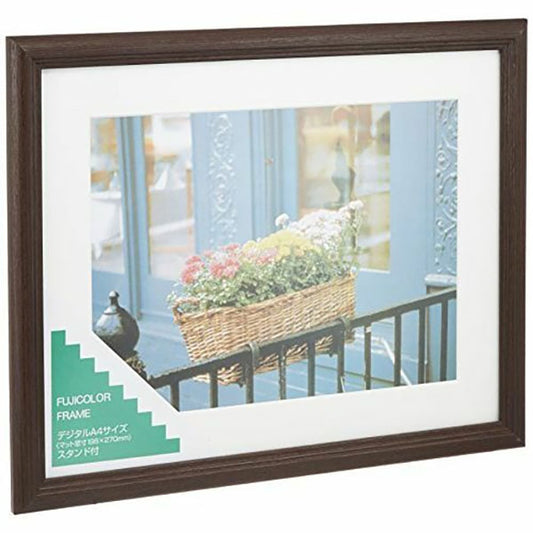 フジカラー YM-3 フォトフレーム 木製額縁 デジタルA4 ブラウン