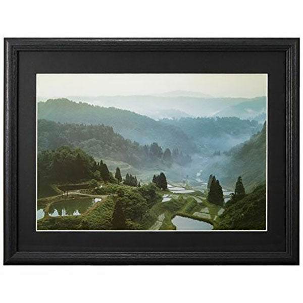 フジカラー YM-3 フォトフレーム 木製額縁 ワイド4切 ブラック